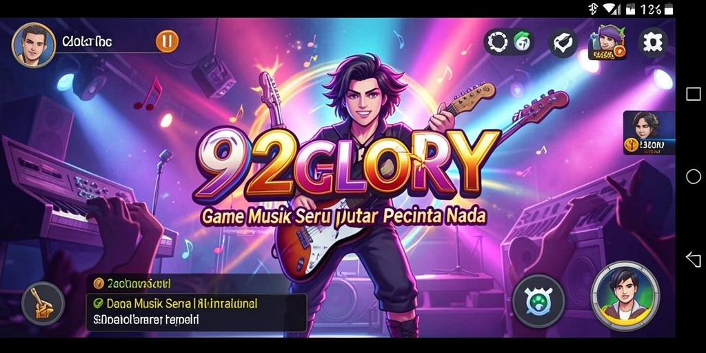 Screenshot <strong>92GLORY</strong> menunjukkan gameplay seru dengan lagu-lagu favorit.