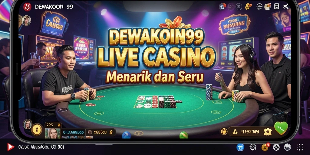 Tampilan menarik gameplay Live Casino DEWAKOIN99 dengan dealer langsung.