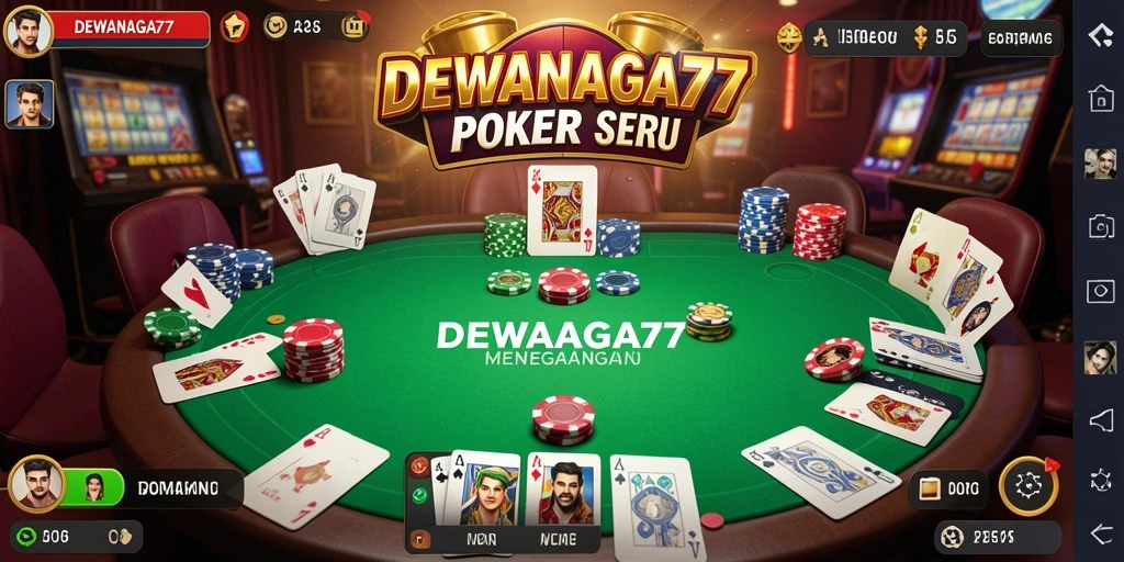 Tampilan permainan poker yang seru di DEWANAGA77.