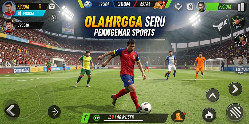 Screenshot F200M menampilkan aksi mendebarkan dalam permainan olahraga.