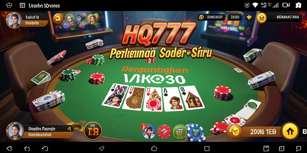 Tangkapan layar HQ777 menunjukkan pemain menikmati permainan Poker yang seru.