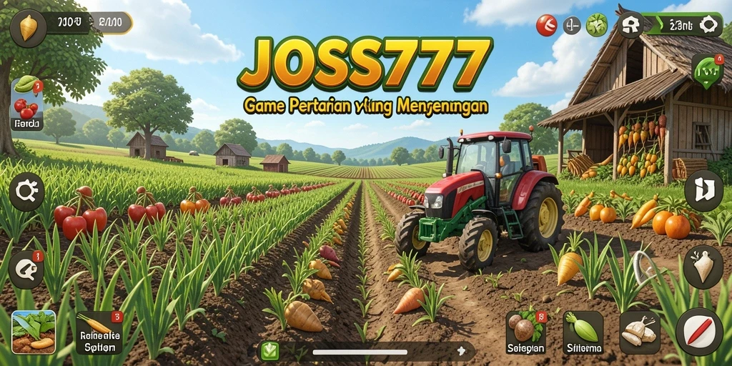 Gameplay menarik dari JOSS777 yang menampilkan kebun dan hewan ternak.