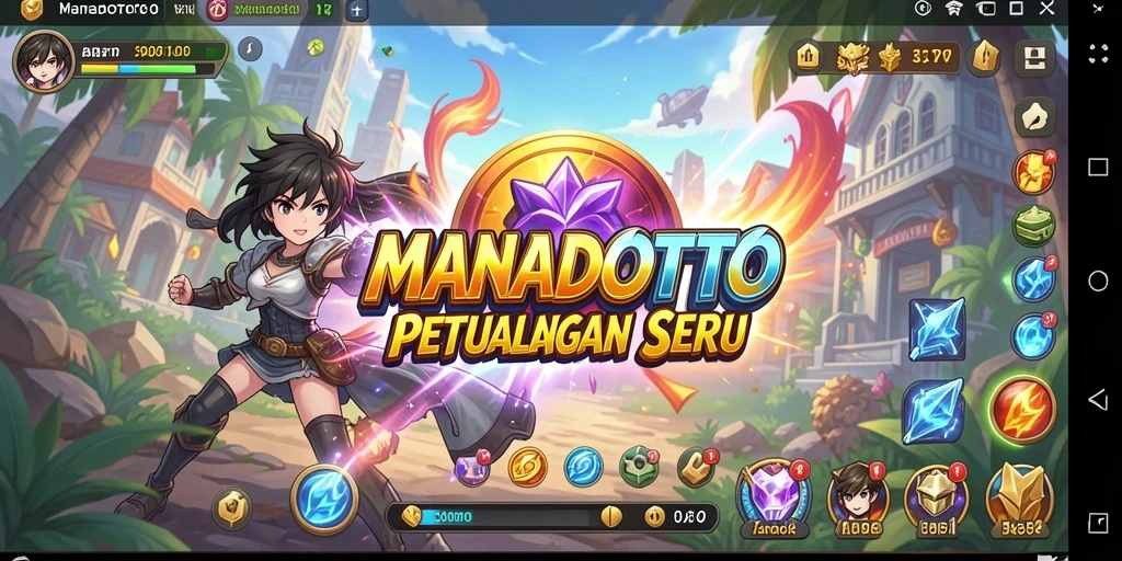 Tampilan gameplay <strong>MANADOTOTO</strong> yang menakjubkan saat bertarung di dunia anime.