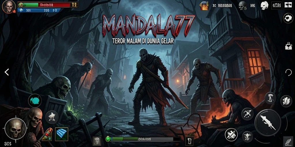 Tampilan gameplay MANDALA77 yang menyeramkan dan mencekam.