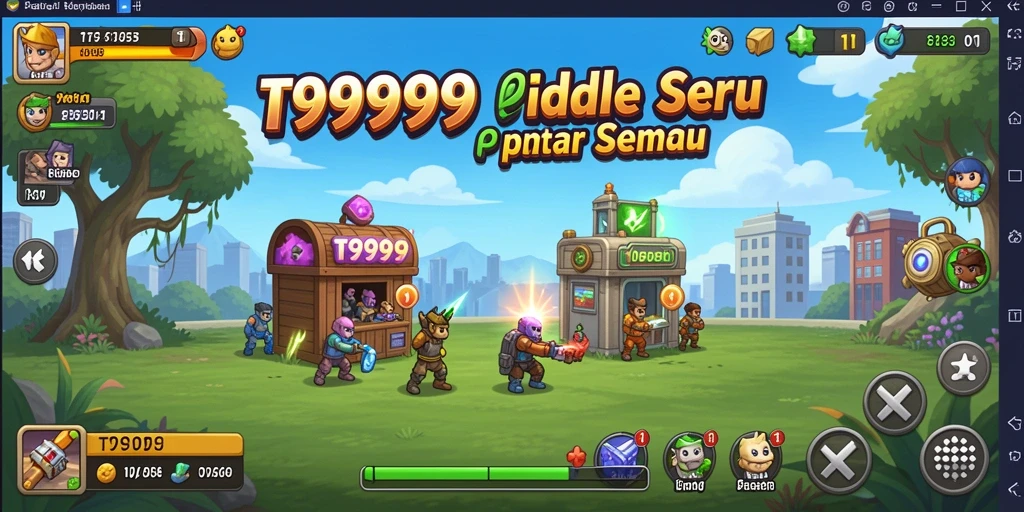 Screenshot T9999 menampilkan gameplay Idle yang mengasyikkan dan menenangkan.