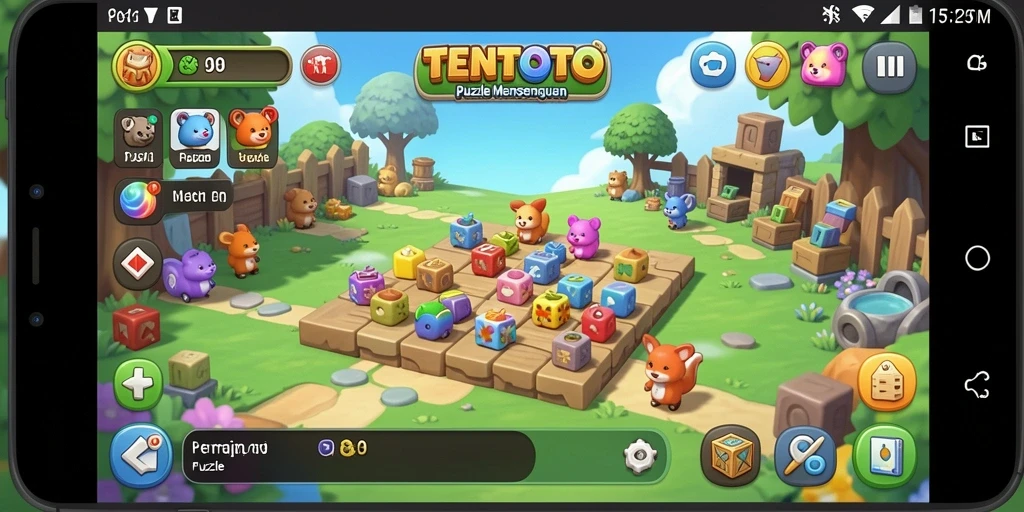 Screenshot TENTOTO menampilkan gameplay Puzzle yang menarik dan menantang.