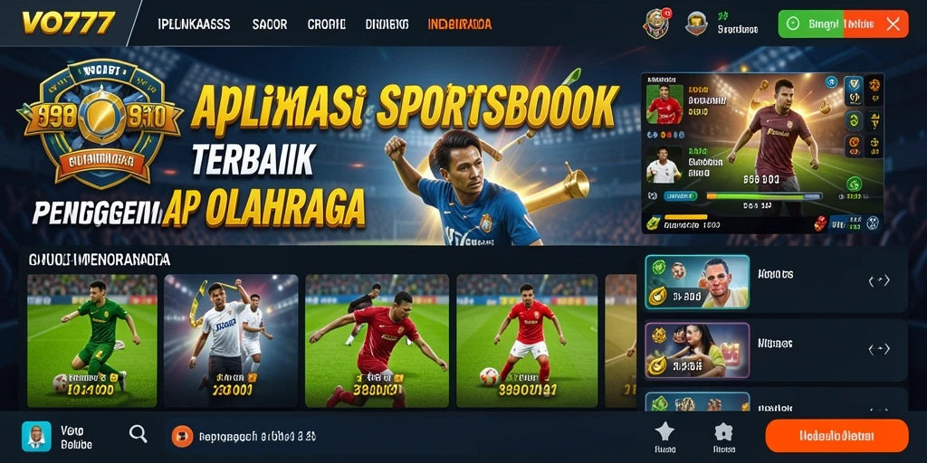 Tampilan utama VO777 dengan berbagai pilihan taruhan olahraga.
